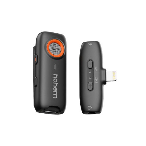 Hohem Microphone MIC-01 - 1TX + 1RX - Lightning - Black