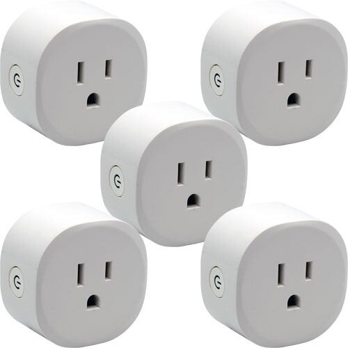 HomeSeer HS-SP100 WiFi Smart Plug w/ Energy Monitoring, Works with Alexa - 5 Pack