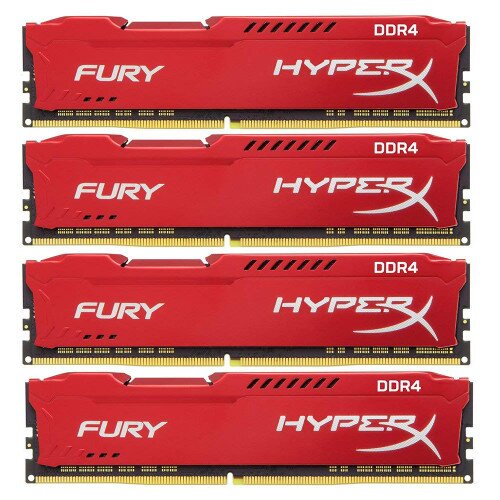 HyperX FURY DDR4 Memory - Red - 2400MHz - 8GB - Kit of 4