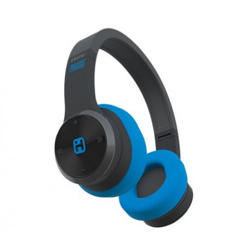 iHome iB88 Splashproof Rugged Foldable Bluetooth Rechargeable Headphone with Mic, Remote Control and Travel Pouch
