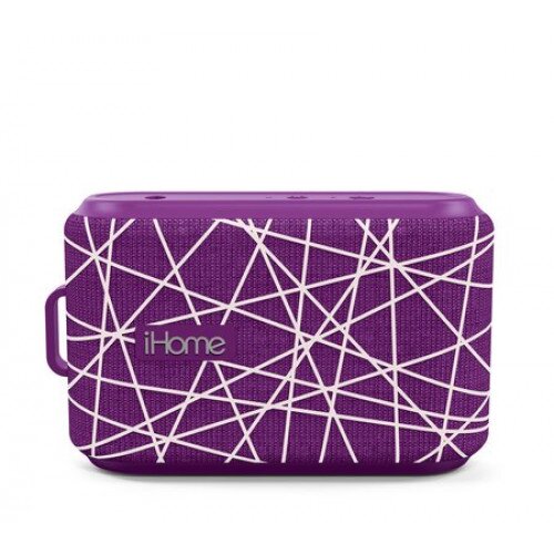 iHome iBT370 Water Resistant Rechargeable Bluetooth Speaker + Speakerphone - Purple