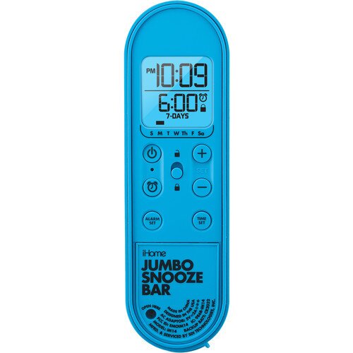 iHome iM14 Jumbo Snooze Bar Alarm Clock with USB Charging - Blue