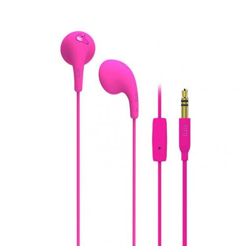 iLuv Bubble Gum Talk Flexible Jelly-Type Stereo Earphones - Pink