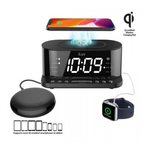 iLuv TimeShaker 5Q Wow Qi Wireless Charging Alarm Clock