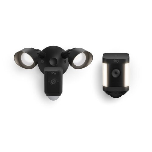Ring Spotlight Cam Plus Battery + Floodlight Cam Wired Plus - Black
