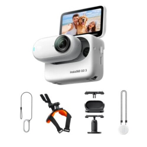 Insta360 GO 3 Action Camera - 128GB - Motorcycle Kit - White