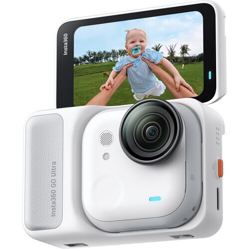 Insta360 GO Ultra Tiny Hands-Free 4K Pocket Action Camera - 128GB MicroSD Card - Standard Bundle - Arctic White