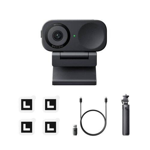 Insta360 Link 2C AI Powered 4K Webcam - Tripod Bundle - Graphite Black