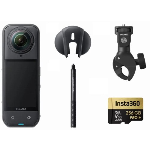 Insta360 X5 Flagship 8K 360 Action Camera - 256GB MicroSD Card - Motorcycle Multiview Bundle
