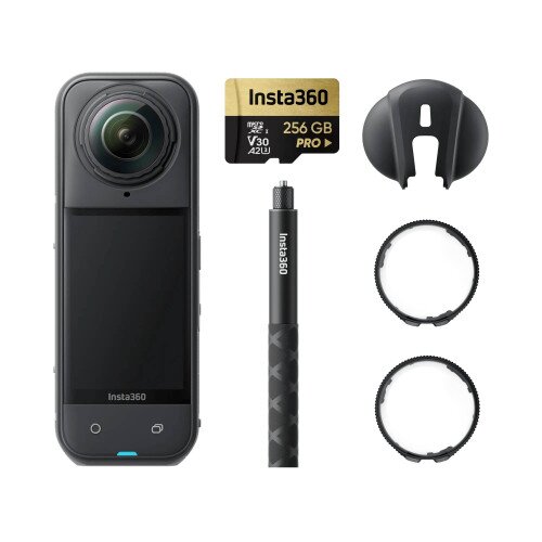 Insta360 X5 Flagship 8K 360 Action Camera - 256GB MicroSD Card - Premium Lens Guards Bundle
