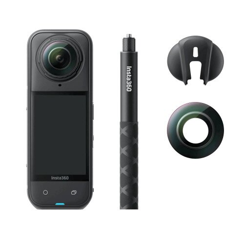 Insta360 X5 Flagship 8K 360 Action Camera - No MicroSD Card - Replacement Lens Bundle