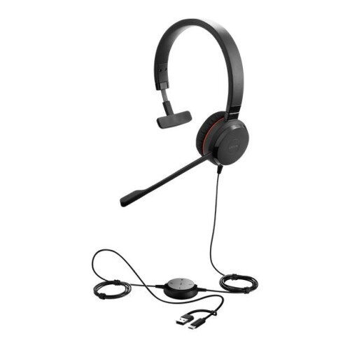 Jabra Evolve 20 Professional Headset - UC Mono - USB-C or USB-A - Leatherette