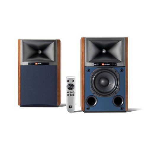 JBL 4305P Studio Monitor Powered Bookshelf Loudspeaker System - Natural Walnut