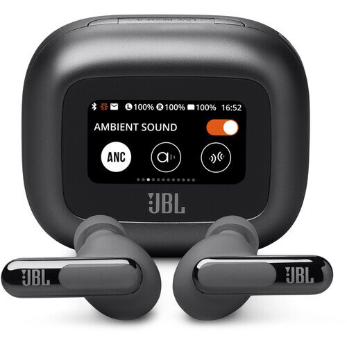 JBL Live Beam 3 True Wireless Noise-Cancelling Closed-Stick Earbuds - Black