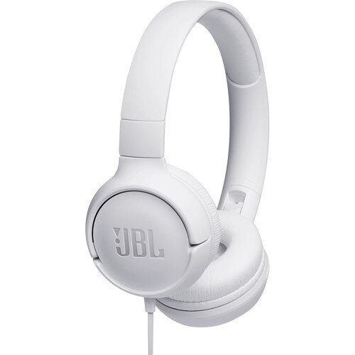 JBL Tune 500 Wired On-Ear Headphones - White