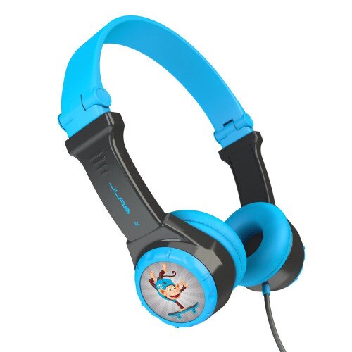 JLab Audio JBuddies Folding Kids On-Ear Wired Headphones - Blue/Gray