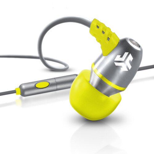 JLab Audio Metal Earbuds - Gray/Yellow