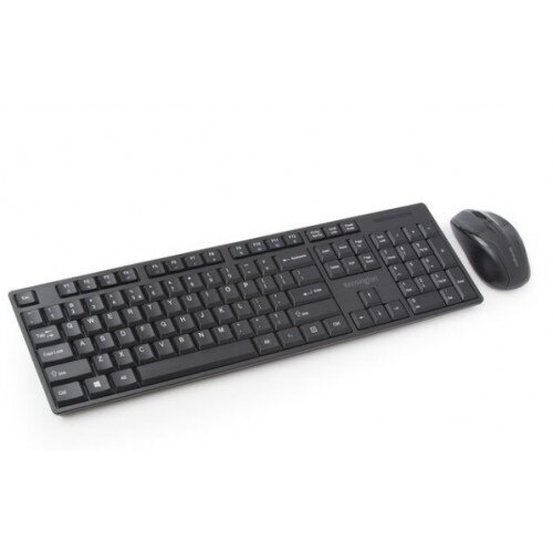 Kensington Pro Fit Low-Profile Wireless Desktop Set with Spill-Proof Keyboard with Multimedia Keys, Ambidextrous Mouse, & AES Encryption