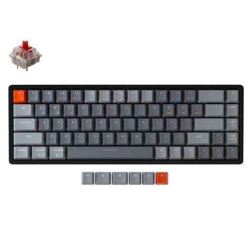 Keychron K6 Wireless Mechanical Keyboard - Red Switch - RGB Backlight Aluminum Frame - Gateron G Pro Mechanical