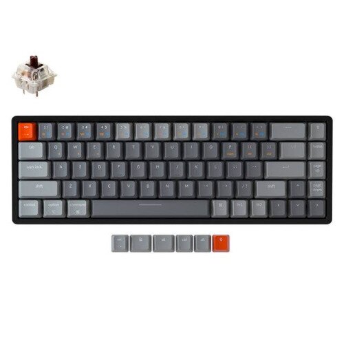 Keychron K6 Wireless Mechanical Keyboard - Brown Switch - RGB Backlight Aluminum Frame - Gateron G Pro Mechanical (Hot-Swappable)