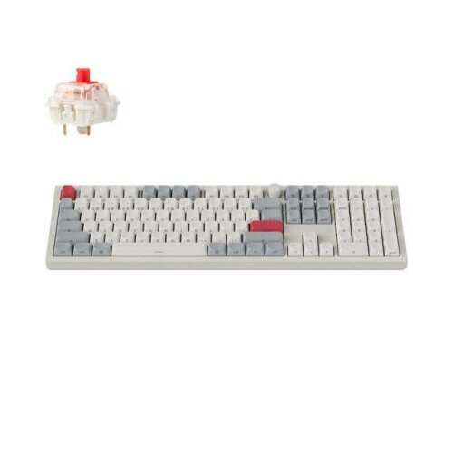Keychron Q6 Max QMK/VIA Wireless Custom Mechanical Keyboard - Fully Assembled Knob (Side-Printed Keycaps) - Gateron Jupiter Red - Shell White
