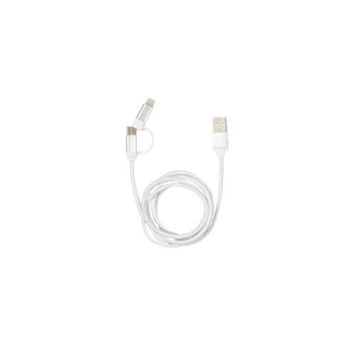 Kikkerland 2-in-1 Braided Cable - Silver