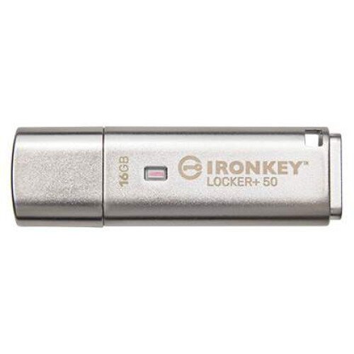 Kingston IronKey Locker+ 50 Encrypted USB Flash Drive - 16GB
