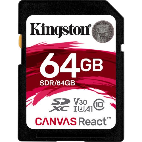 Kingston Canvas React Class 10 SDHC/SDXC Card - 64GB