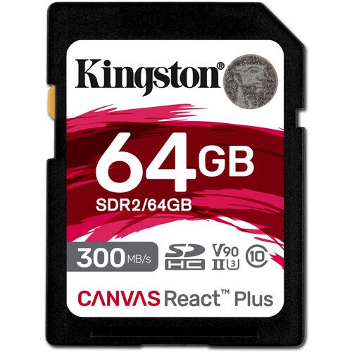 Kingston Canvas React Plus SD Memory Card - 64GB