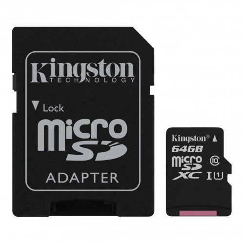Kingston Canvas MicroSD Memory Card With SD Adapter - 64GB
