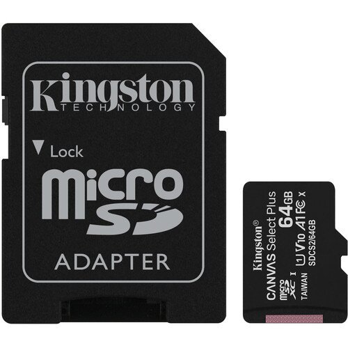 Kingston Canvas Select Plus microSD Card - 64GB - Two Pack - SD Adapter