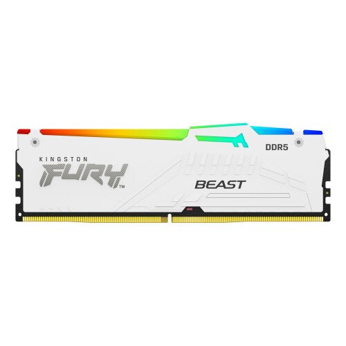 Kingston FURY Beast DDR5 RGB Memory - White - 32GB - 6000MT/s - Kit of 2 - 30 - Intel XMP - 16Gbit
