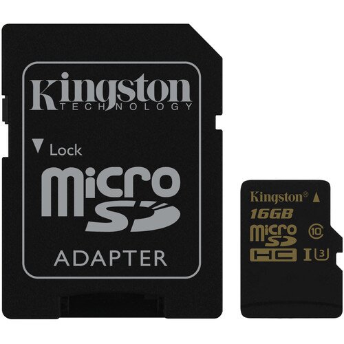 Kingston Gold MicroSD UHS-I Speed Class 3 (U3) with SD Adapter - 16GB
