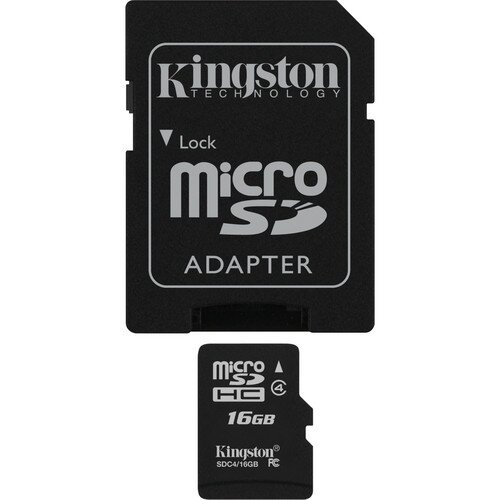 Kingston MicroSDHC Card - Class 4 with MicroSD Adapter - 16GB