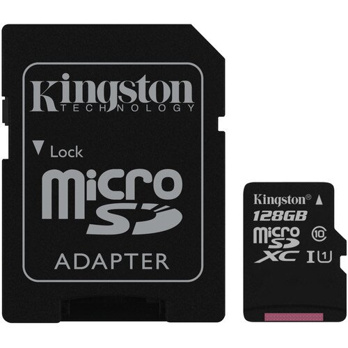 Kingston MicroSDHC/MicroSDXC Class 10 UHS-I Card with SD Adapter - 128GB