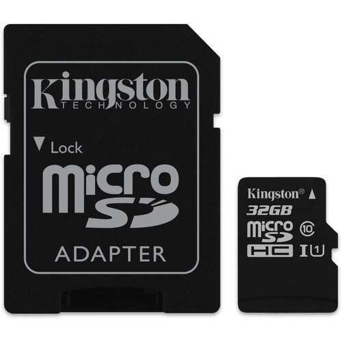 Kingston MicroSDHC/MicroSDXC Class 10 UHS-I Card with SD Adapter