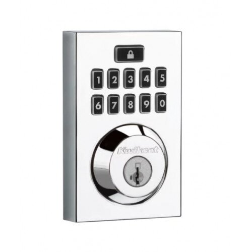 Kwikset 914 SmartCode Contemporary Electronic Deadbolt with Z-Wave Technology - Polished Chrome