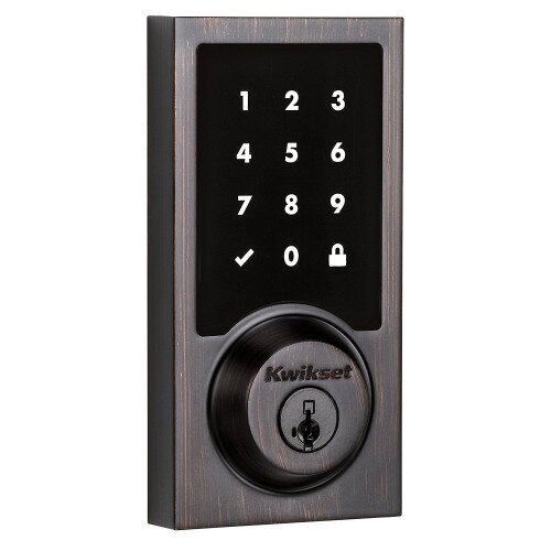 Kwikset SmartCode 915 Contemporary Electronic Deadbolt - Venetian Bronze