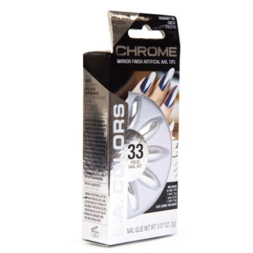 L.A. COLORS Chrome Nail Tips (Carded) - Mercury Tin