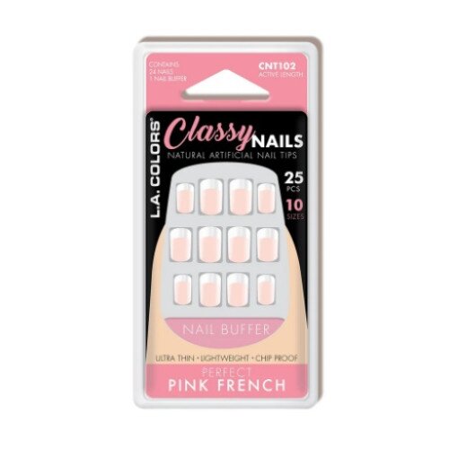 L.A. COLORS Classy Nail Tips (Carded) - Perfect Pink French