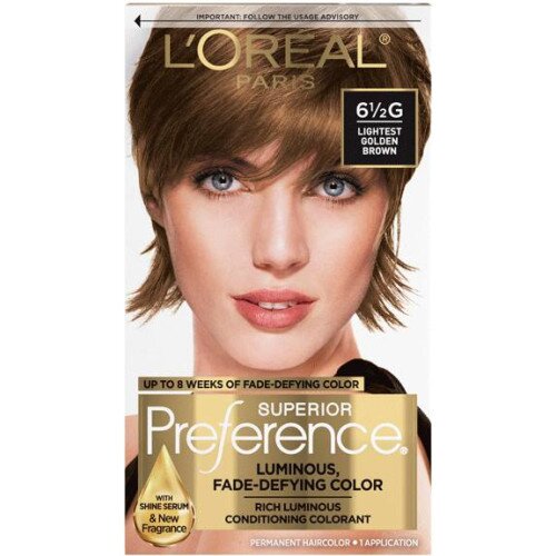 L'Oreal Paris Fade-Defying Shine Permanent Hair Color - 6½G Lightest Golden Brown