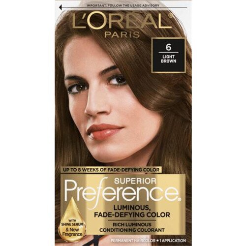 L'Oreal Paris Fade-Defying Shine Permanent Hair Color - 6 Light Brown