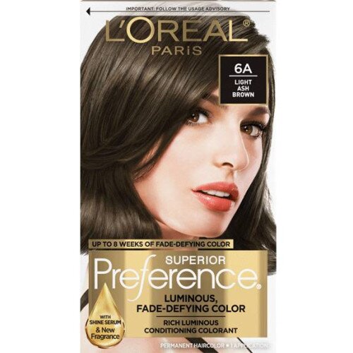 L'Oreal Paris Fade-Defying Shine Permanent Hair Color - 6A Light Ash Brown
