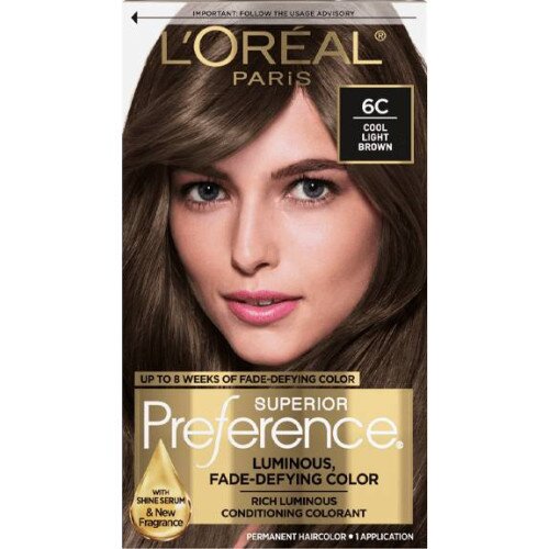 L'Oreal Paris Fade-Defying Shine Permanent Hair Color - 6C Cool Light Brown