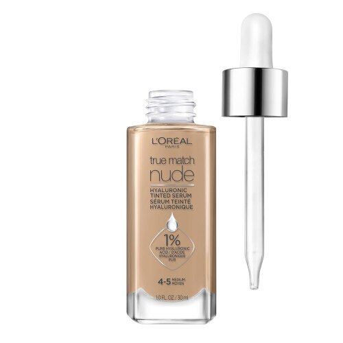L'Oreal Paris True Match Nude Hyaluronic Tinted Serum Foundation - Medium 4-5