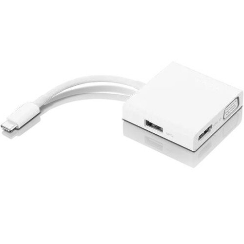 Lenovo USB-C 3-in-1 Travel Hub, 4K HDMI, VGA, USB 3.0, Simple Plug and Play