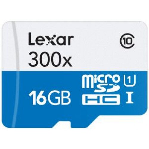 Lexar High-Performance 300x MicroSDHC/MicroSDXC UHS-I Cards - 16GB