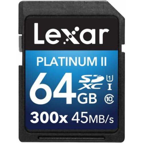 Lexar Platinum II 300x SDHC/SDXC UHS-I Cards - 64GB