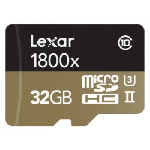 Lexar Professional 1800x MicroSDHC/MicroSDXC UHS-II Cards - 32GB