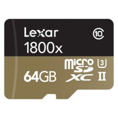 Lexar Professional 1800x MicroSDHC/MicroSDXC UHS-II Cards - 64GB